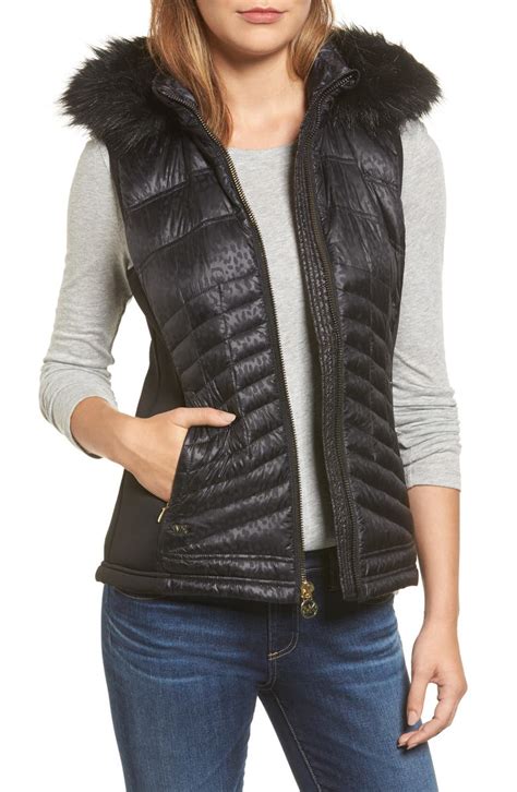 michael kors fur trim vest|Michael Kors fur vest.